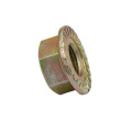 M10-1.25 Yellow zinc colorful zin-plated hex flange nut without serrated carbon steel Grade 4 grade 8 grade6